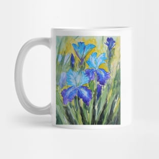 Blue irises Watercolor Painting Mug